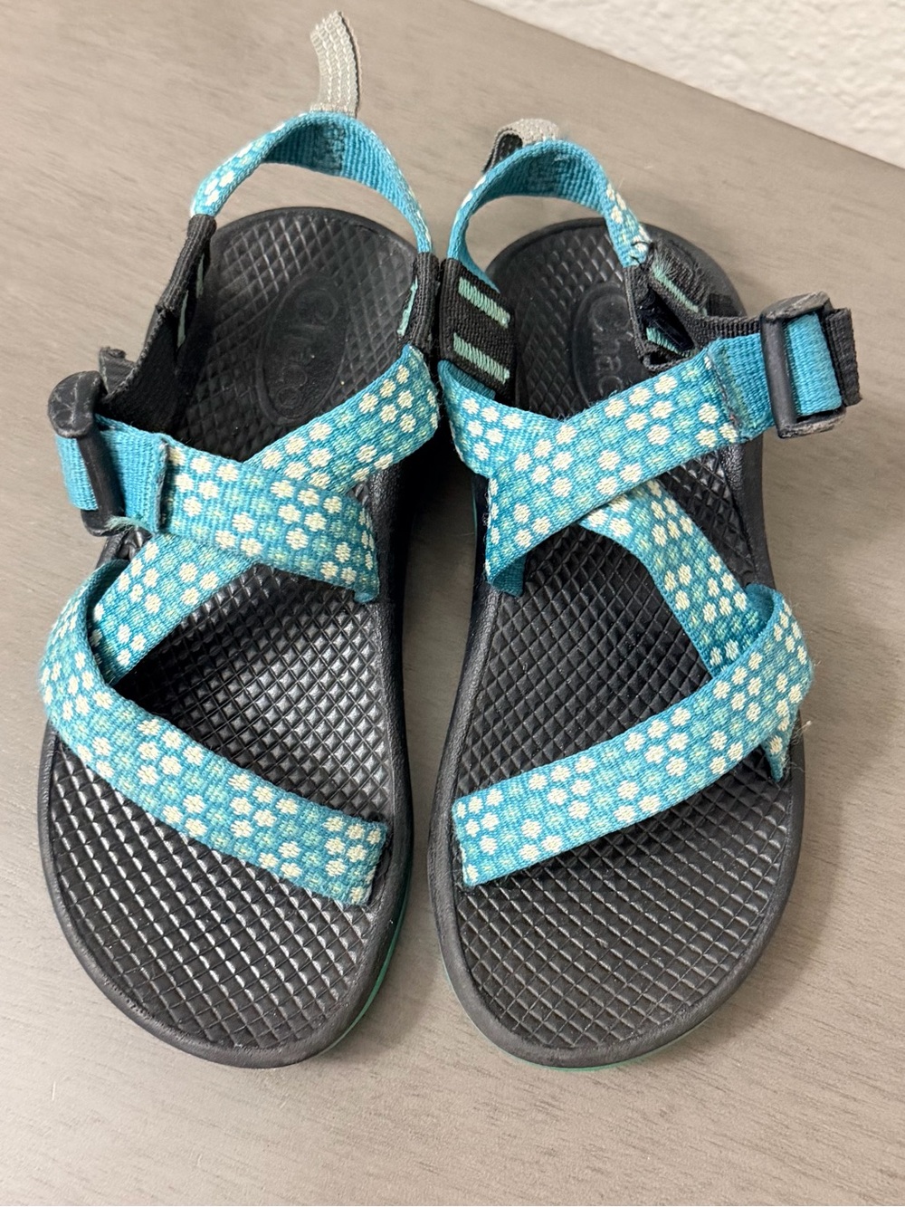 Chaco Kids Teal Floral Webbing Sandals